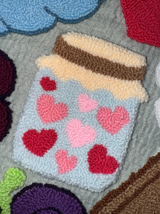 Jar of Hearts Mug Rug